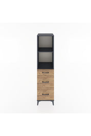 Hyperion Dolap 2 Raflı 3 Çekmeceli 44x44x182 Antrasit-Çam