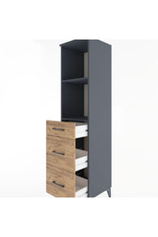 Hyperion Dolap 2 Raflı 3 Çekmeceli 44x44x182 Antrasit-Çam