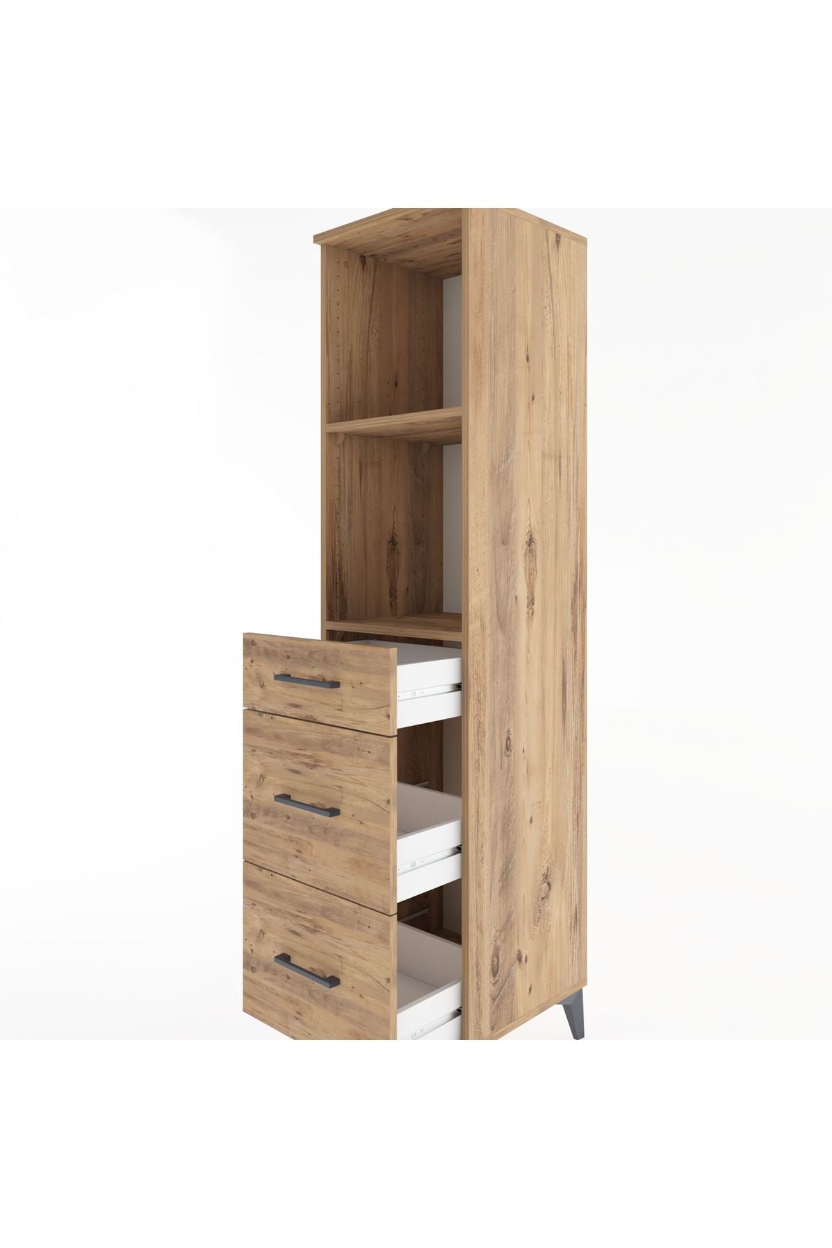 Hyperion Dolap 2 Raflı 3 Çekmeceli 44x44x182 Çam-Çam