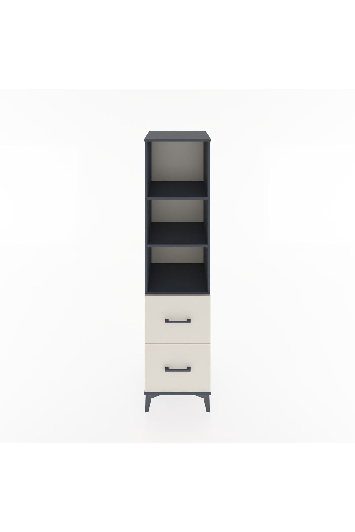 Hyperion Dolap 3 Raflı 2 Çekmeceli 44x44x182 Antrasit-Aytaşı