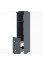 Hyperion Dolap 3 Raflı 2 Çekmeceli 44x44x182 Antrasit-Antrasit