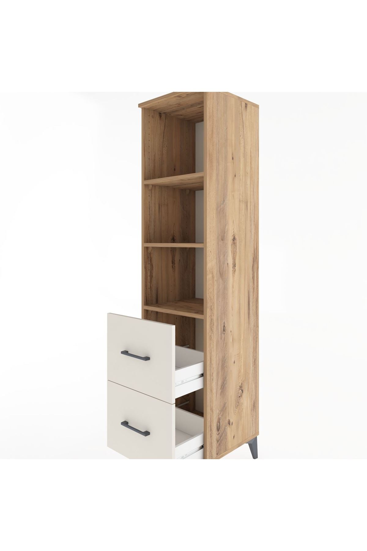 Hyperion Dolap 3 Raflı 2 Çekmeceli 44x44x182 Çam-Aytaşı