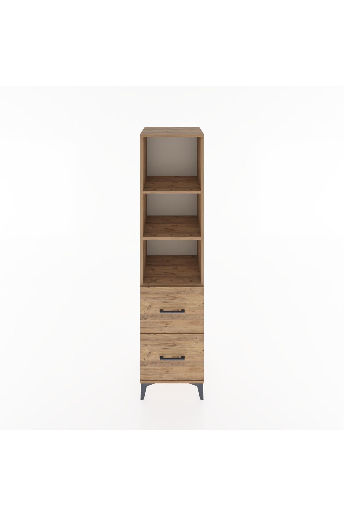 Hyperion Dolap 3 Raflı 2 Çekmeceli 44x44x182 Çam-Çam