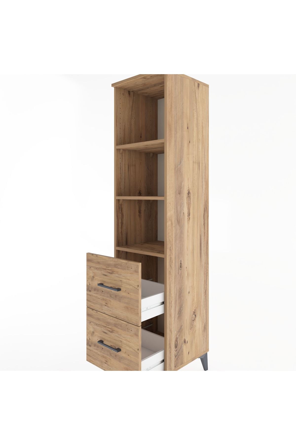 Hyperion Dolap 3 Raflı 2 Çekmeceli 44x44x182 Çam-Çam