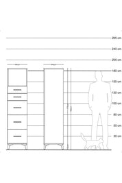 Hyperion Dolap Tek Raflı 5 Çekmeceli 44x44x182 Aytaşı-Aytaşı