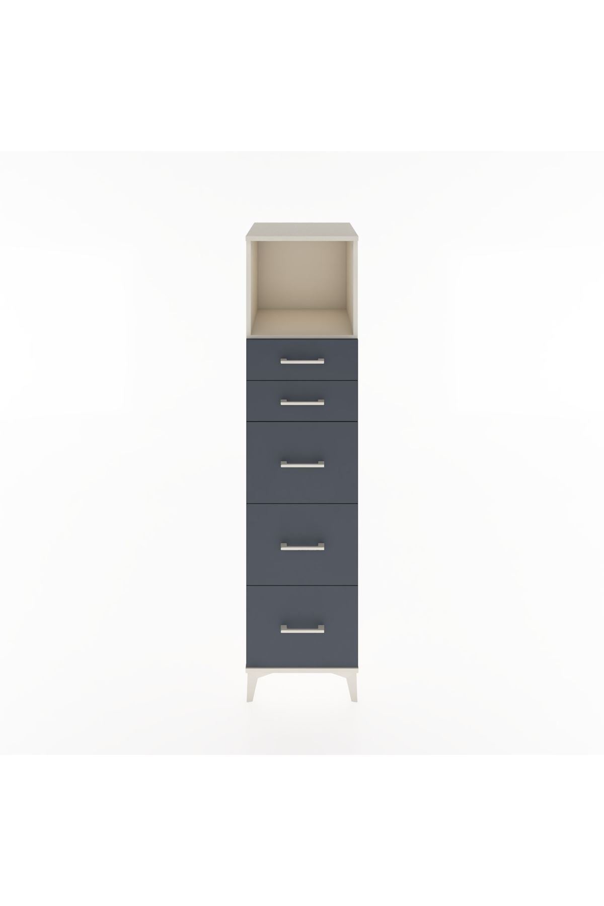 Hyperion Dolap Tek Raflı 5 Çekmeceli 44x44x182 Aytaşı-Antrasit