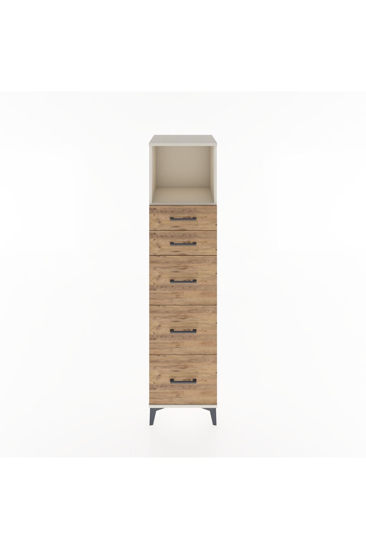 Hyperion Dolap Tek Raflı 5 Çekmeceli 44x44x182 Aytaşı-Çam