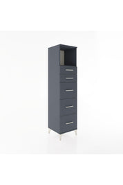 Hyperion Dolap Tek Raflı 5 Çekmeceli 44x44x182 Antrasit-Antrasit