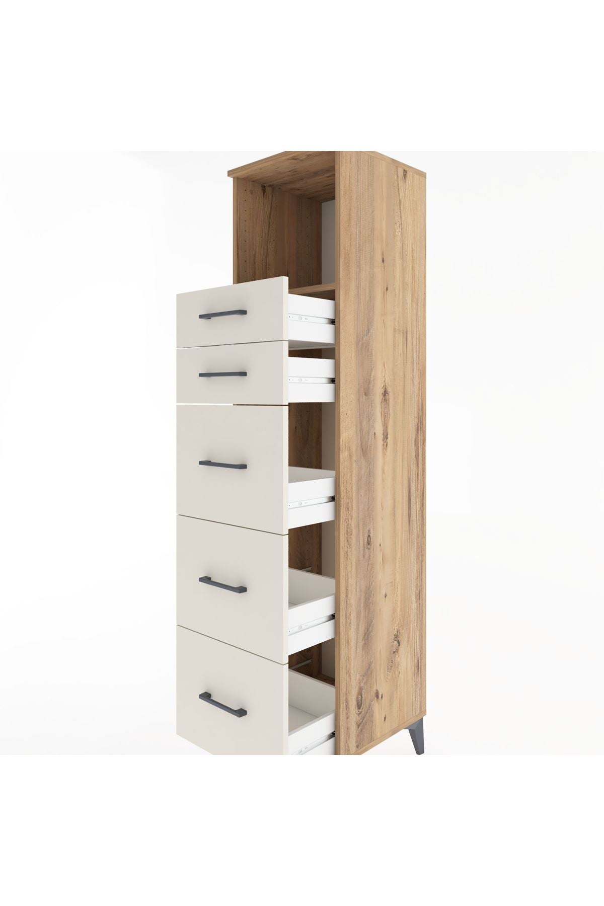 Hyperion Dolap Tek Raflı 5 Çekmeceli 44x44x182 Çam-Aytaşı