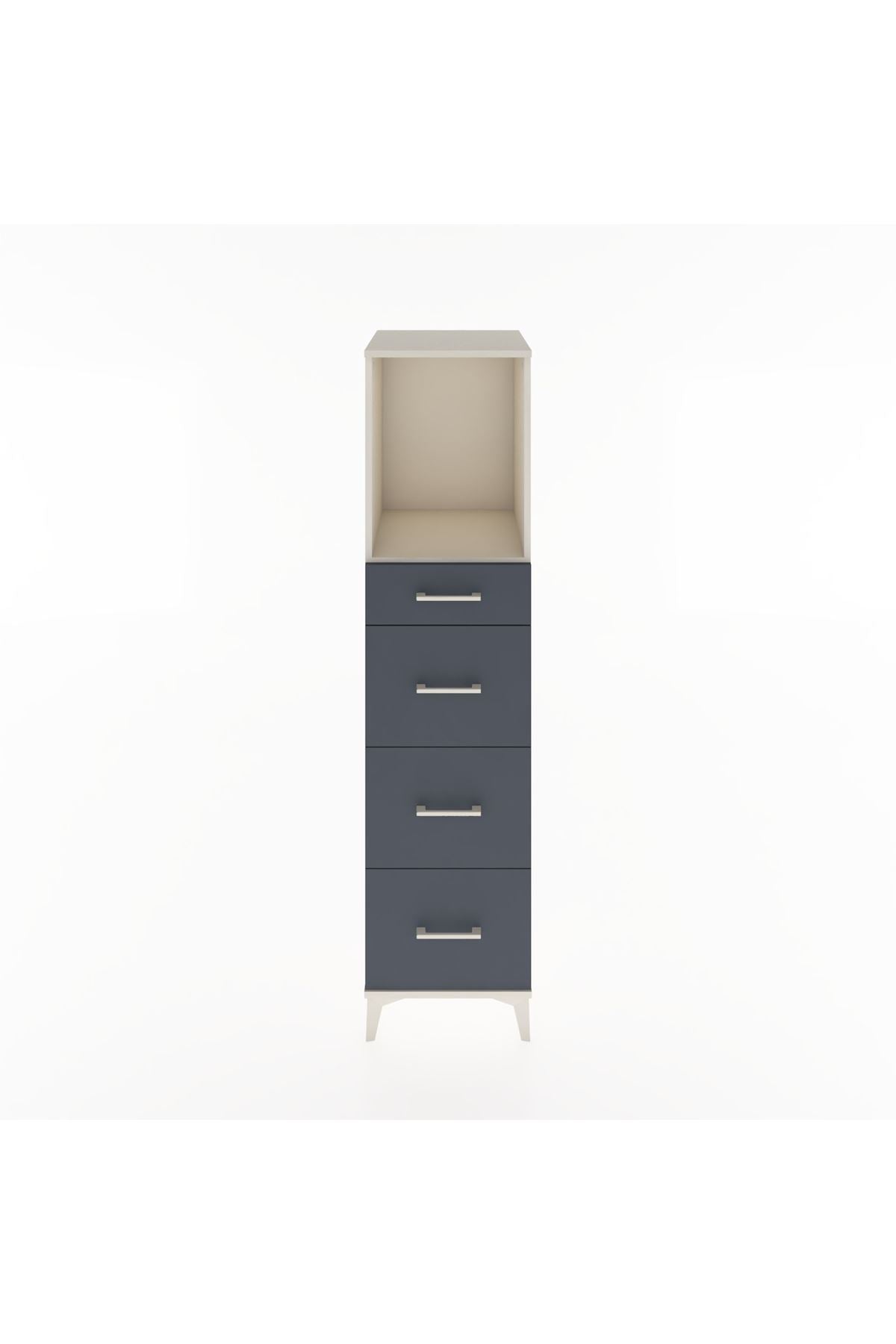 Hyperion Dolap Tek Raflı 4 Çekmeceli 44x44x182 Aytaşı-Antrasit