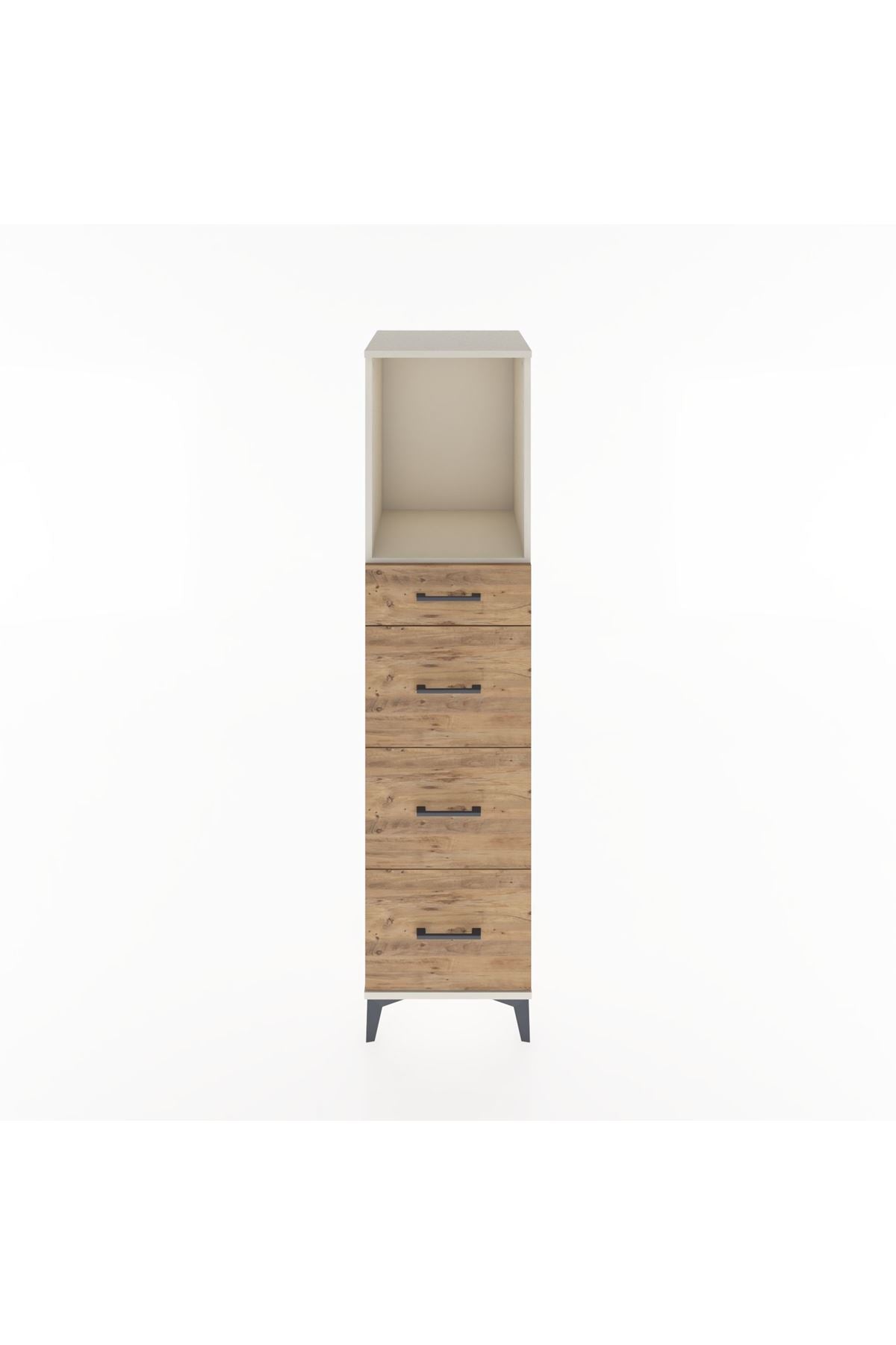 Hyperion Dolap Tek Raflı 4 Çekmeceli 44x44x182 Aytaşı-Çam