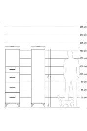 Hyperion Dolap Tek Raflı 4 Çekmeceli 44x44x182 Aytaşı-Çam