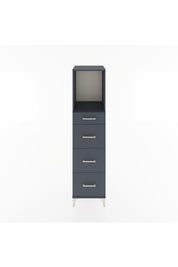 Hyperion Dolap Tek Raflı 4 Çekmeceli 44x44x182 Antrasit-Antrasit