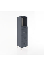 Hyperion Dolap Tek Raflı 4 Çekmeceli 44x44x182 Antrasit-Antrasit