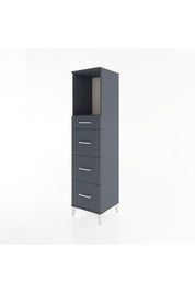 Hyperion Dolap Tek Raflı 4 Çekmeceli 44x44x182 Antrasit-Antrasit