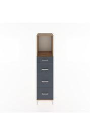 Hyperion Dolap Tek Raflı 4 Çekmeceli 44x44x182 Çam-Antrasit