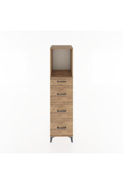 Hyperion Dolap Tek Raflı 4 Çekmeceli 44x44x182 Çam-Çam