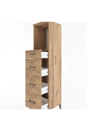 Hyperion Dolap Tek Raflı 4 Çekmeceli 44x44x182 Çam-Çam