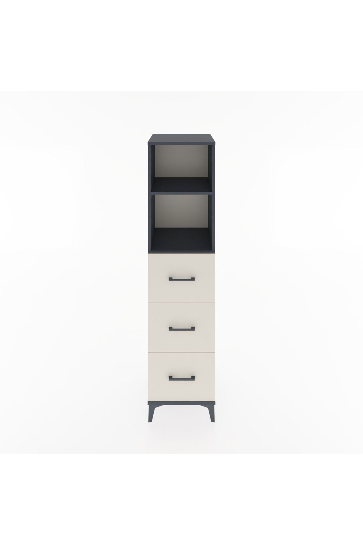 Hyperion Dolap 2 Raflı 3 Çekmeceli 44x44x182 Antrasit-Aytaşı