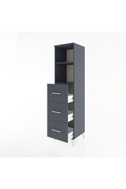 Hyperion Dolap 2 Raflı 3 Çekmeceli 44x44x182 Antrasit-Antrasit