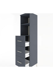 Hyperion Dolap 2 Raflı 3 Çekmeceli 44x44x182 Antrasit-Antrasit