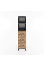 Hyperion Dolap 2 Raflı 3 Çekmeceli 44x44x182 Antrasit-Çam
