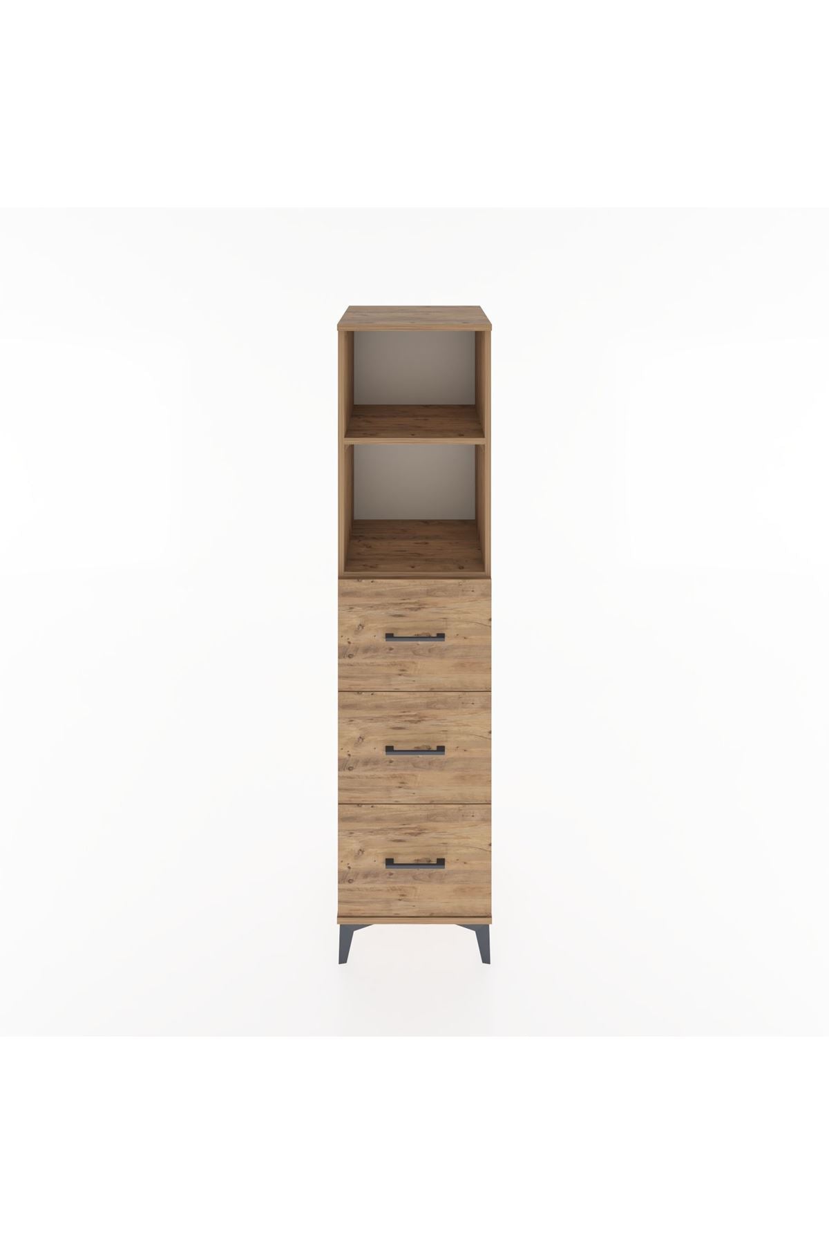 Hyperion Dolap 2 Raflı 3 Çekmeceli 44x44x182 Çam-Çam