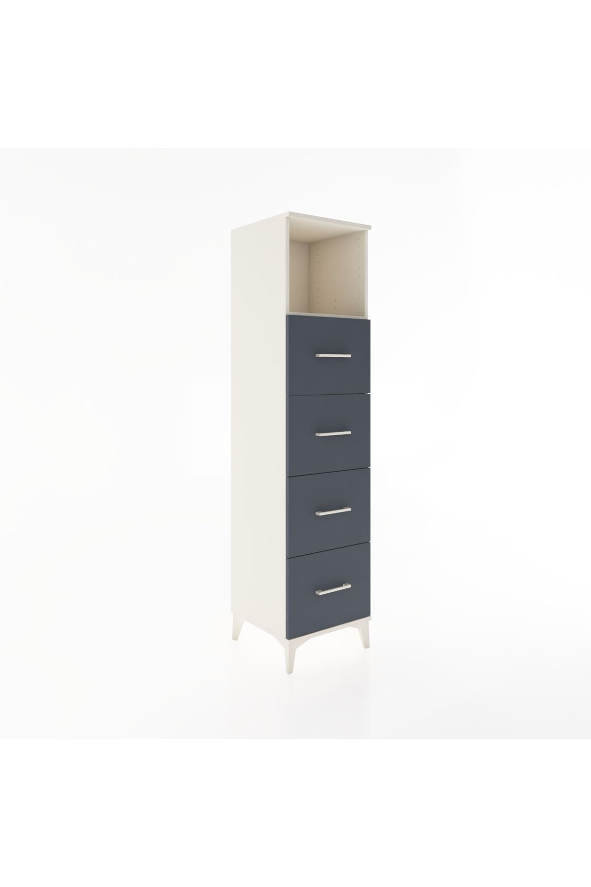 Hyperion Dolap Tek Raflı 4 Çekmeceli 44x44x182 Aytaşı-Antrasit