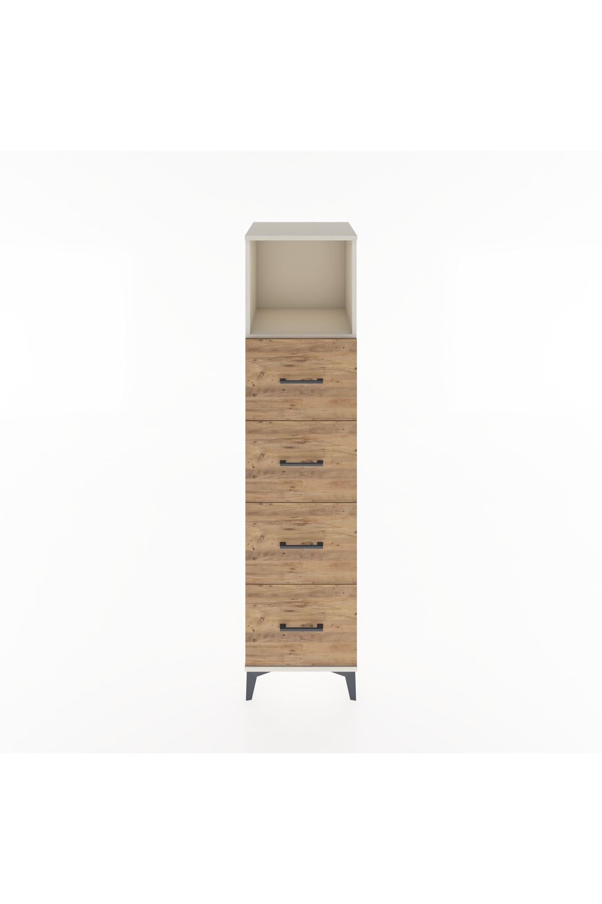 Hyperion Dolap Tek Raflı 4 Çekmeceli 44x44x182 Aytaşı-Çam