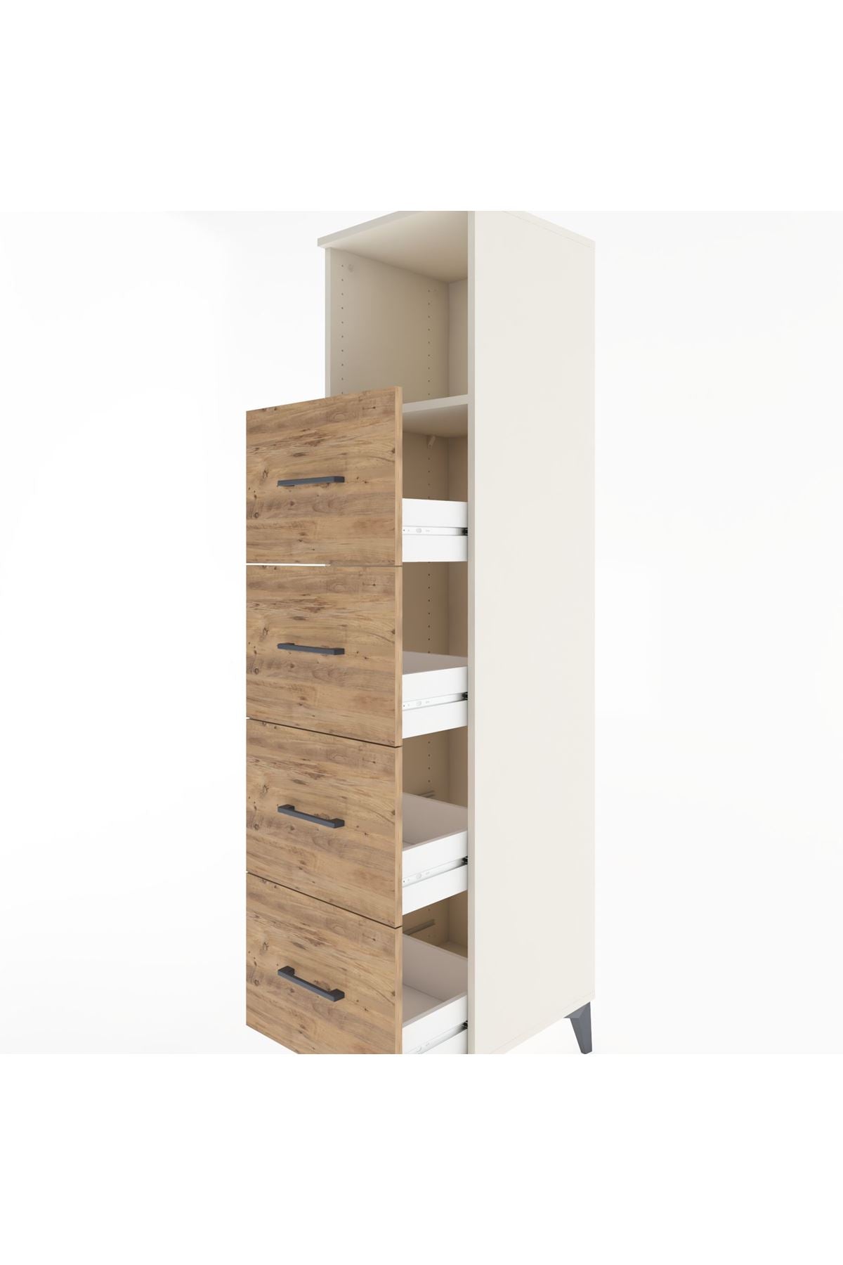 Hyperion Dolap Tek Raflı 4 Çekmeceli 44x44x182 Aytaşı-Çam