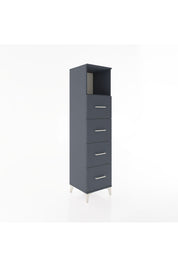 Hyperion Dolap Tek Raflı 4 Çekmeceli 44x44x182 Antrasit-Antrasit