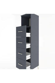 Hyperion Dolap Tek Raflı 4 Çekmeceli 44x44x182 Antrasit-Antrasit