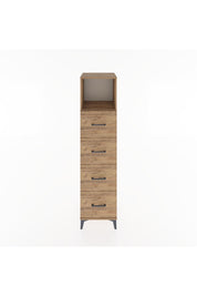 Hyperion Dolap Tek Raflı 4 Çekmeceli 44x44x182 Çam-Çam