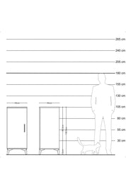 Hyperion Komodin 2 Raflı Tek Kapaklı 44x44x106 Aytaşı-Antrasit