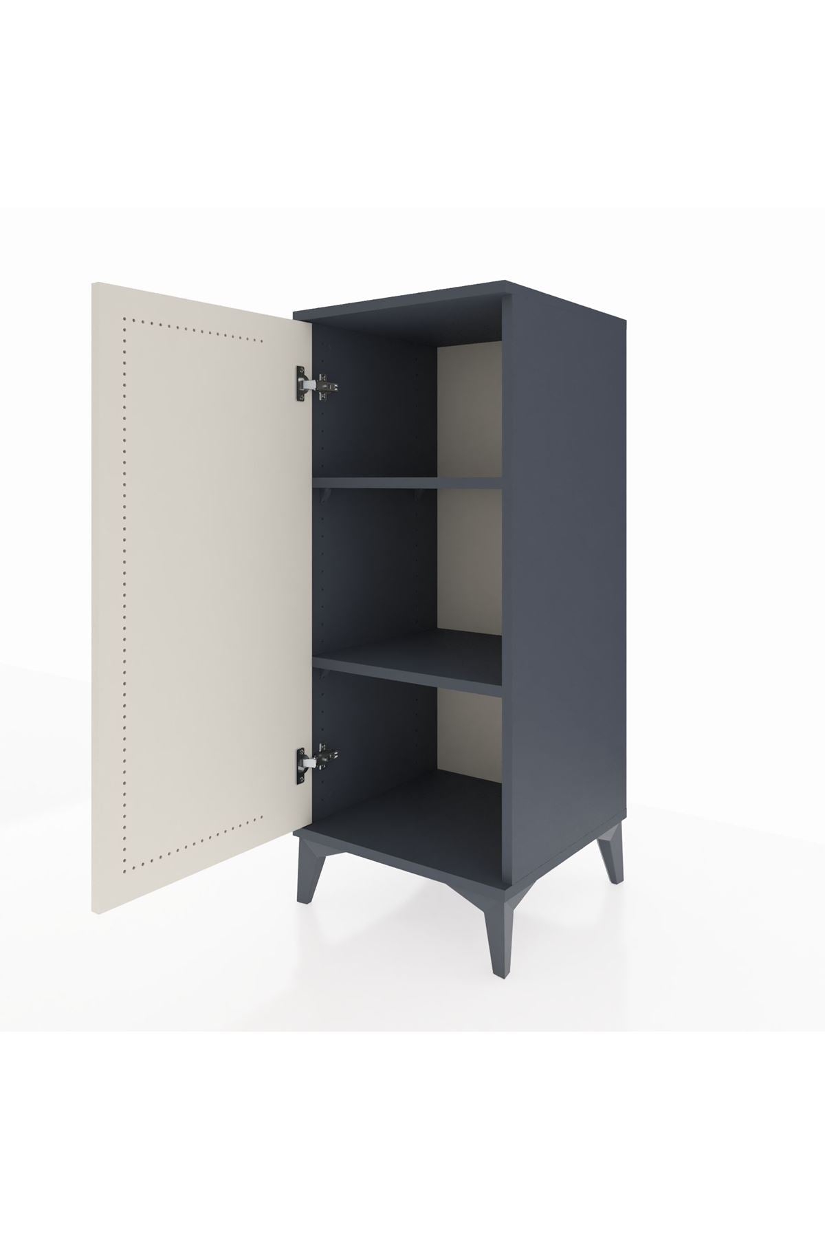 Hyperion Komodin 2 Raflı Tek Kapaklı 44x44x106 Antrasit-Aytaşı