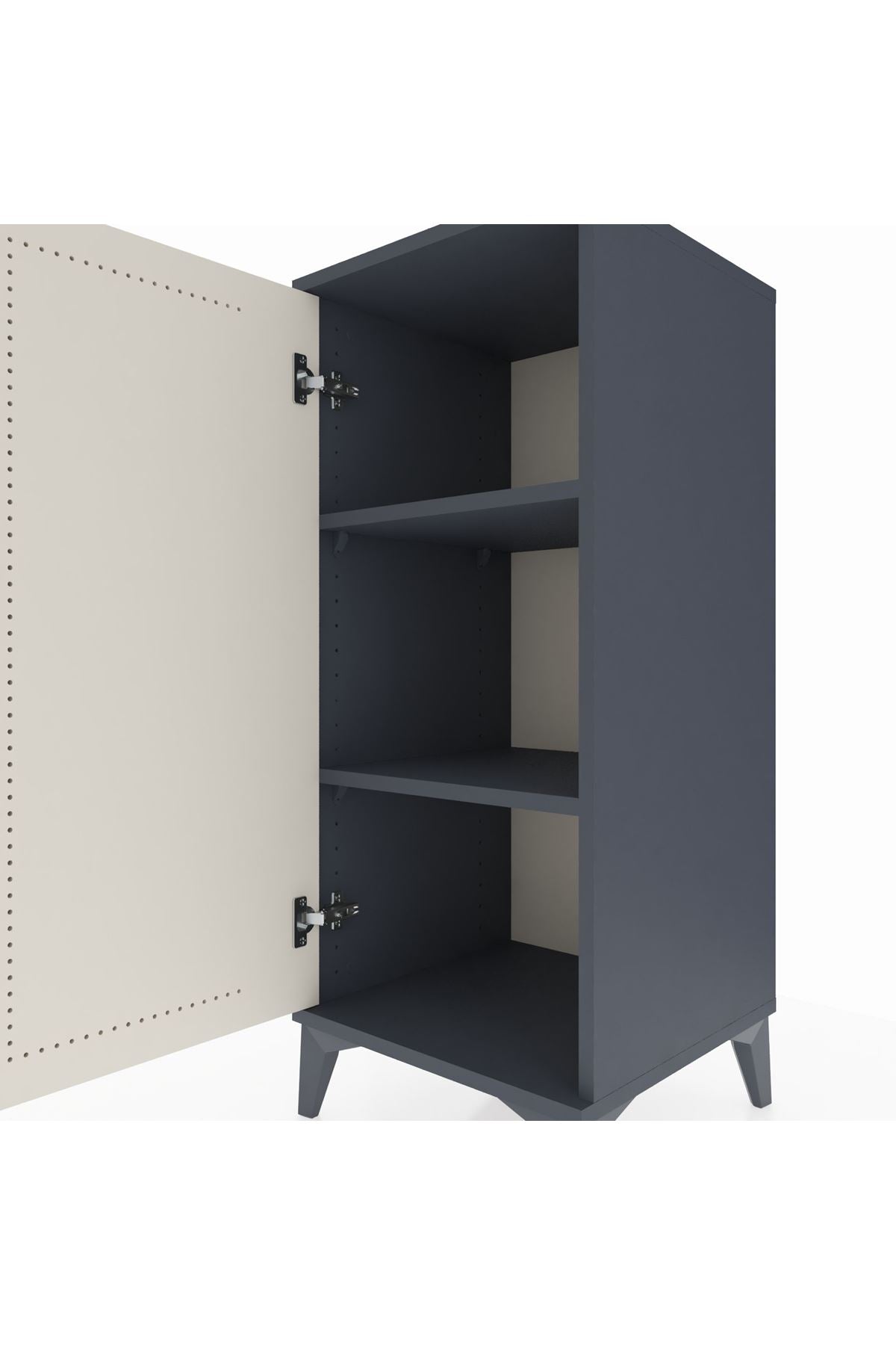 Hyperion Komodin 2 Raflı Tek Kapaklı 44x44x106 Antrasit-Aytaşı