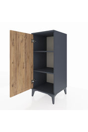 Hyperion Komodin 2 Raflı Tek Kapaklı 44x44x106 Antrasit-Çam