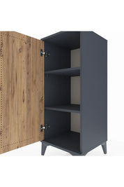 Hyperion Komodin 2 Raflı Tek Kapaklı 44x44x106 Antrasit-Çam