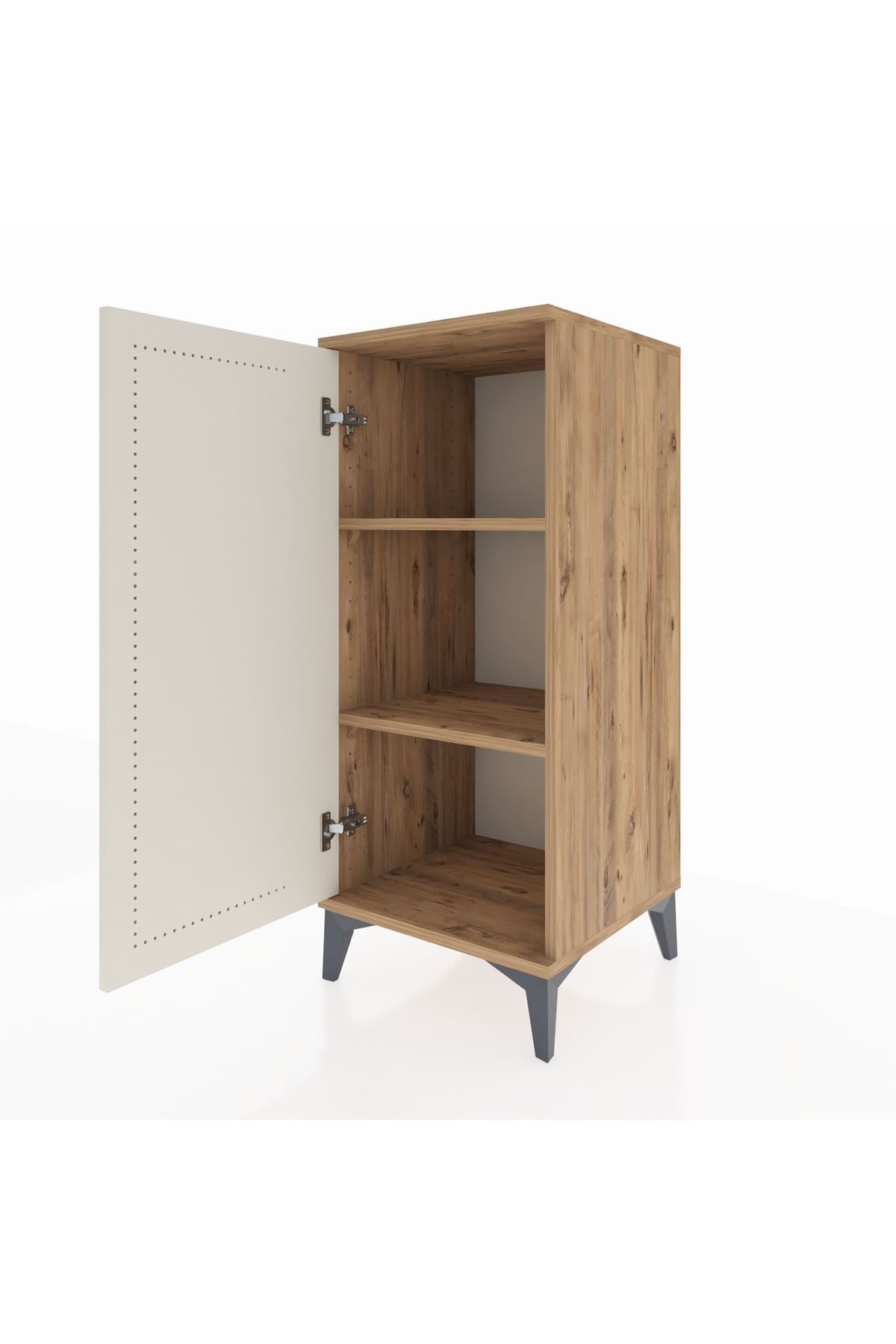 Hyperion Komodin 2 Raflı Tek Kapaklı 44x44x106 Çam-Aytaşı