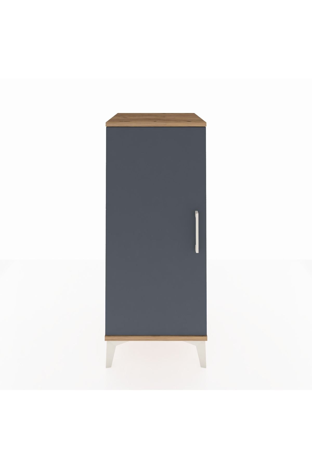 Hyperion Komodin 2 Raflı Tek Kapaklı 44x44x106 Çam-Antrasit