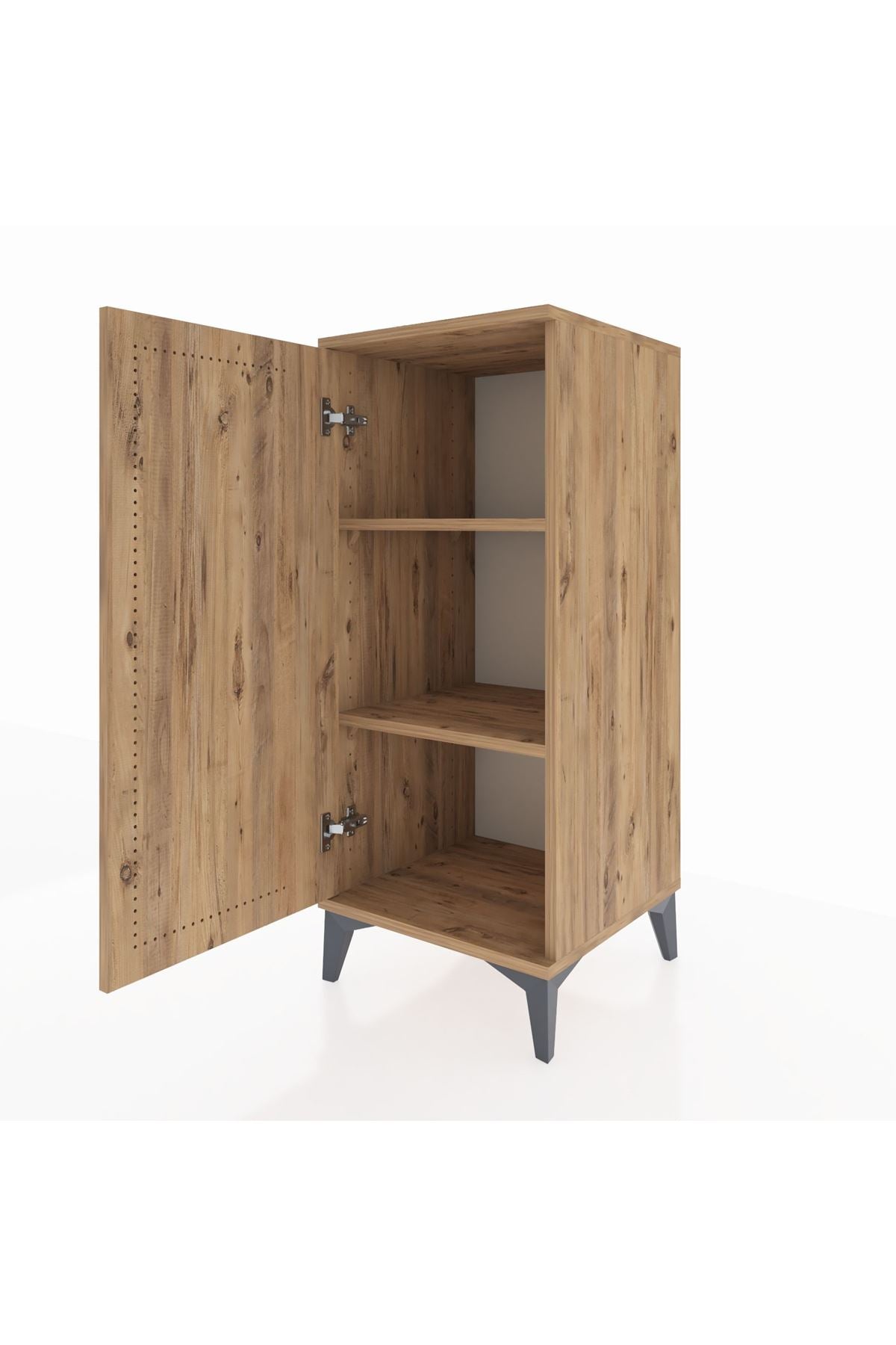 Hyperion Komodin 2 Raflı Tek Kapaklı 44x44x106 Çam-Çam