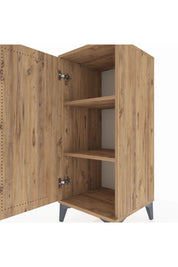 Hyperion Komodin 2 Raflı Tek Kapaklı 44x44x106 Çam-Çam