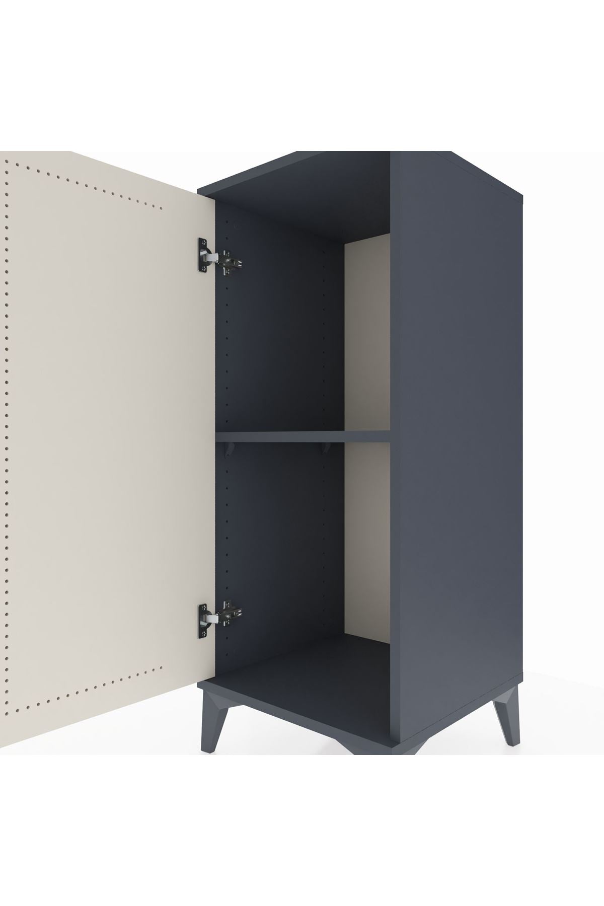 Hyperion Komodin Tek Raflı Tek Kapaklı 44x44x106 Antrasit-Aytaşı