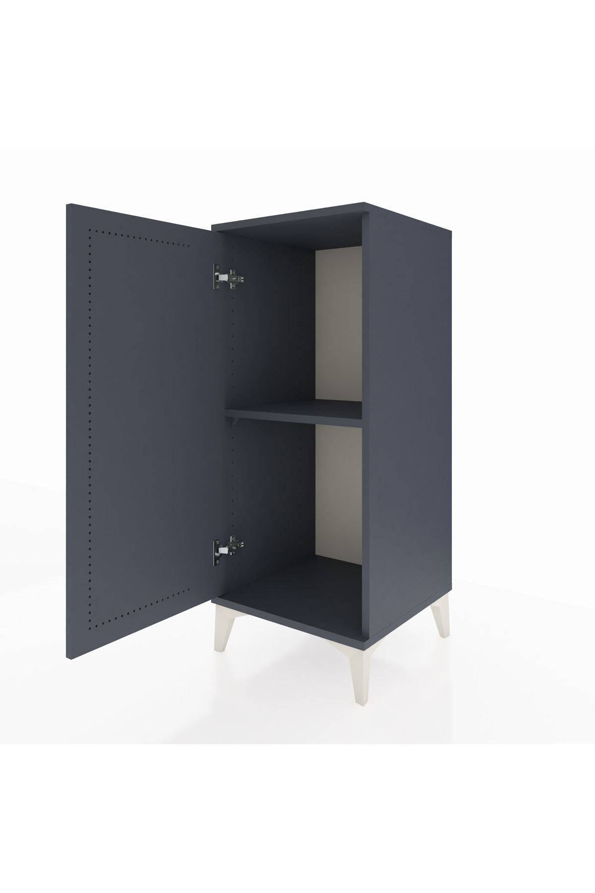 Hyperion Komodin Tek Raflı Tek Kapaklı 44x44x106 Antrasit-Antrasit