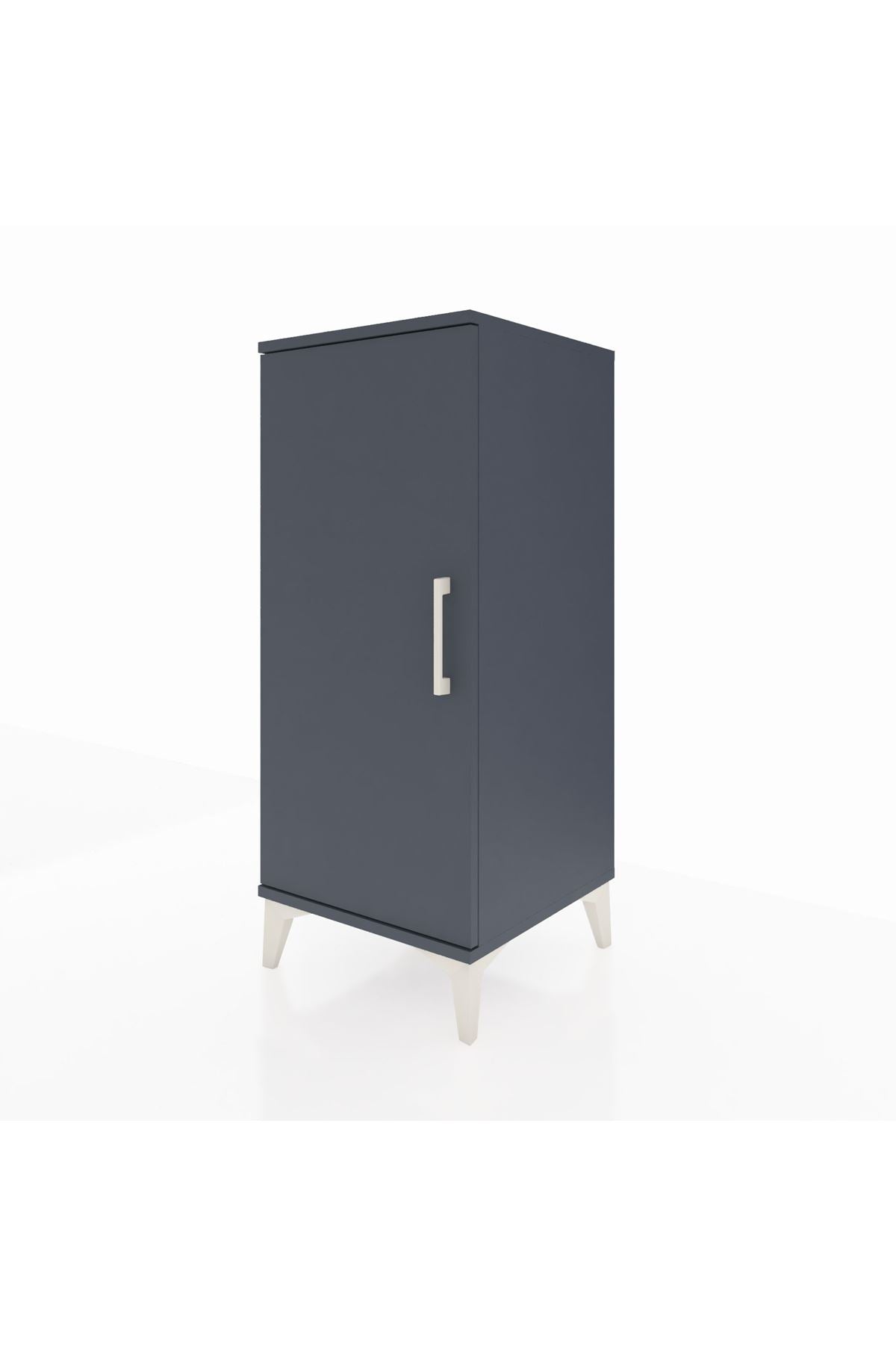 Hyperion Komodin Tek Raflı Tek Kapaklı 44x44x106 Antrasit-Antrasit