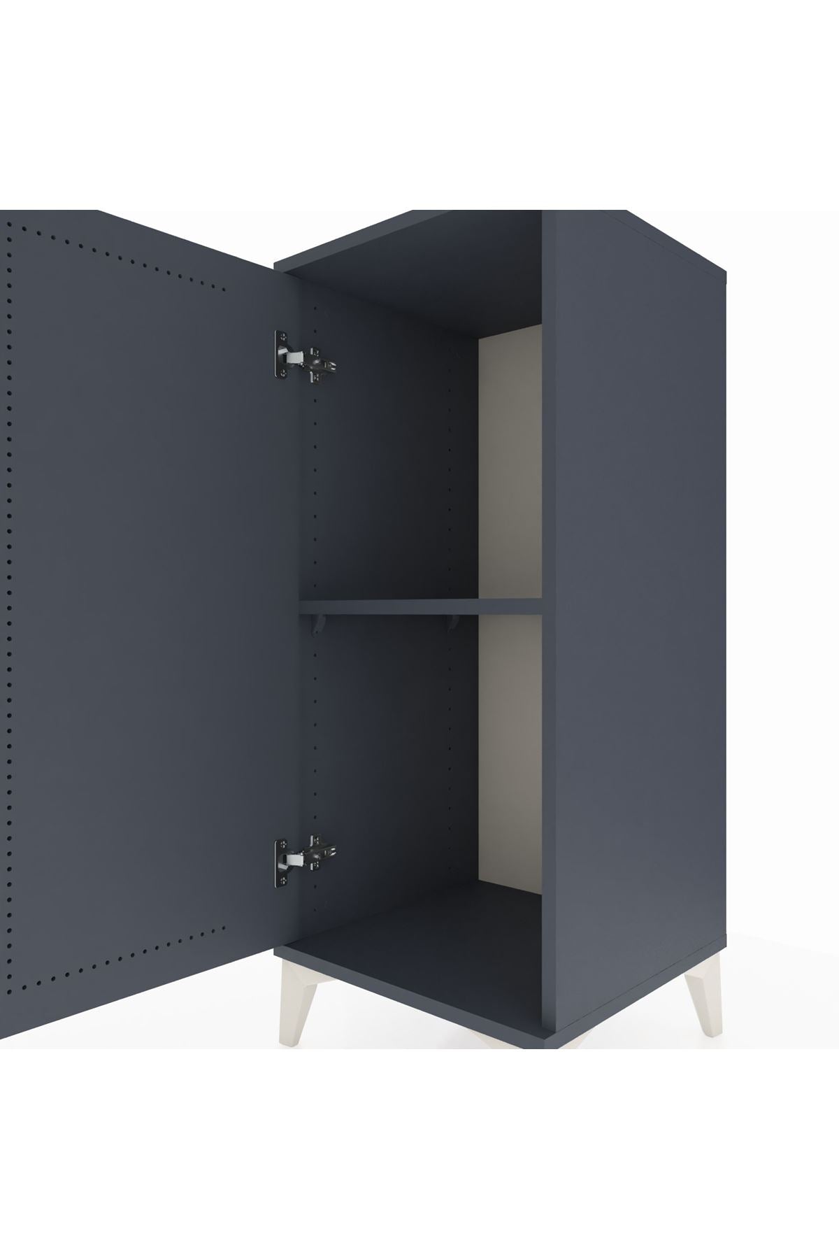 Hyperion Komodin Tek Raflı Tek Kapaklı 44x44x106 Antrasit-Antrasit