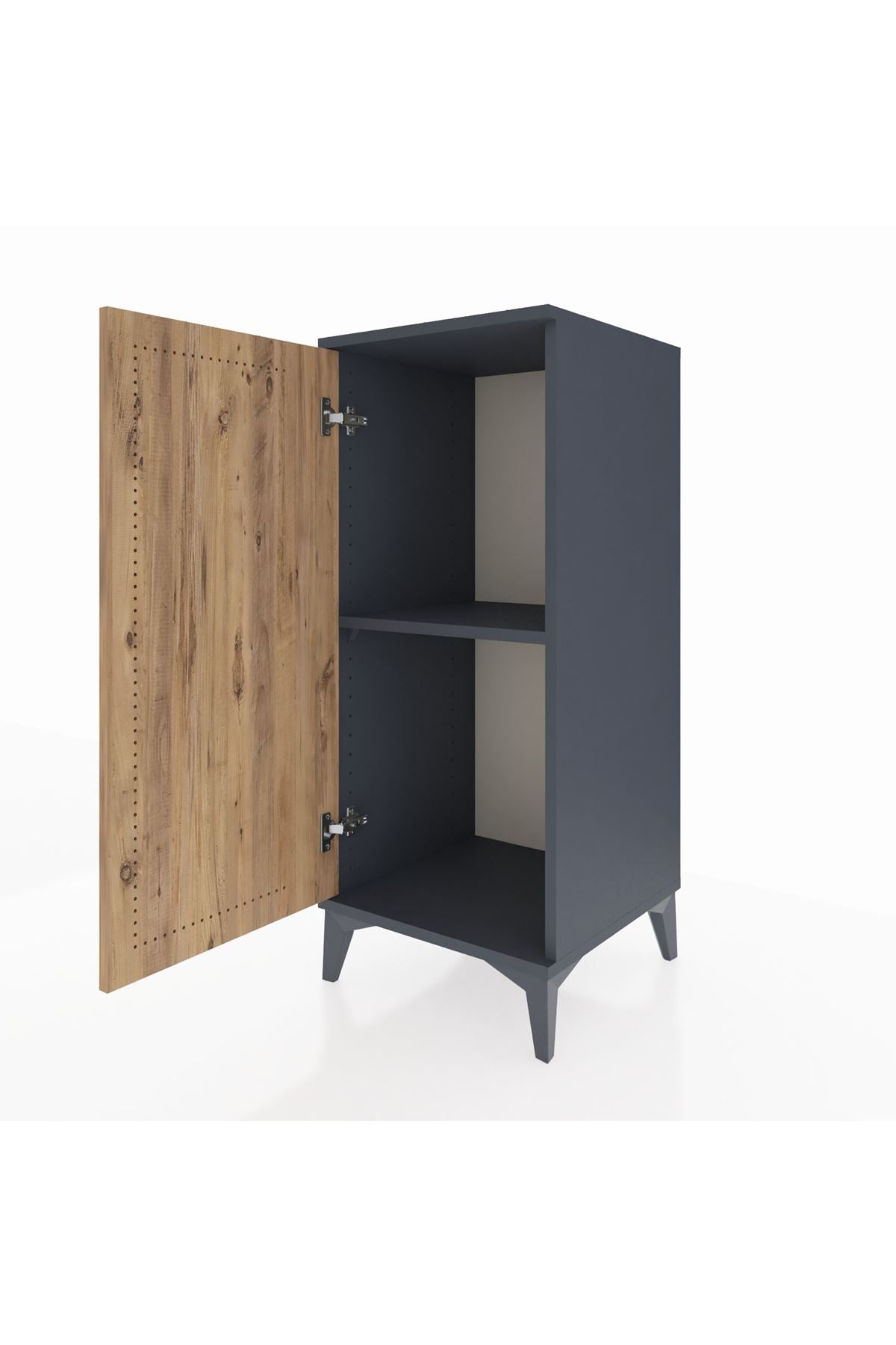 Hyperion Komodin Tek Raflı Tek Kapaklı 44x44x106 Antrasit-Çam