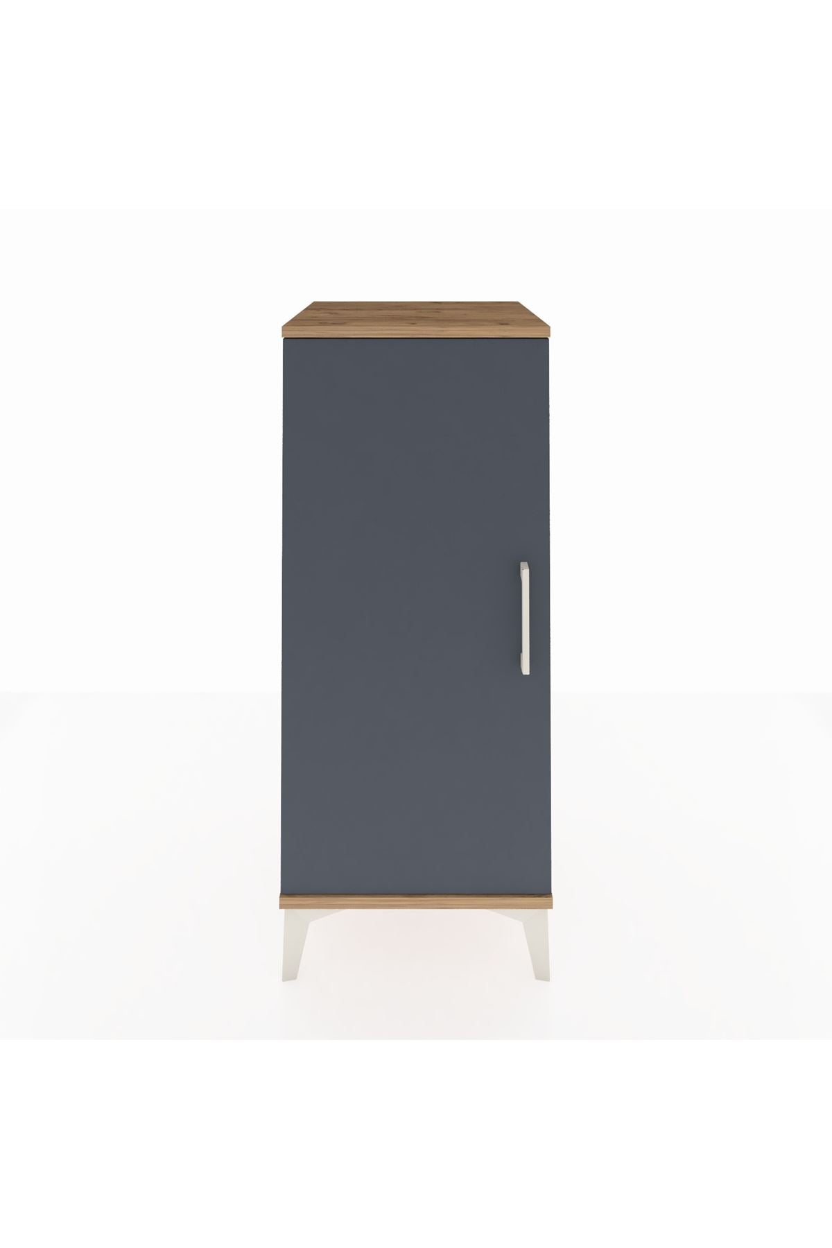 Hyperion Komodin Tek Raflı Tek Kapaklı 44x44x106 Çam-Antrasit