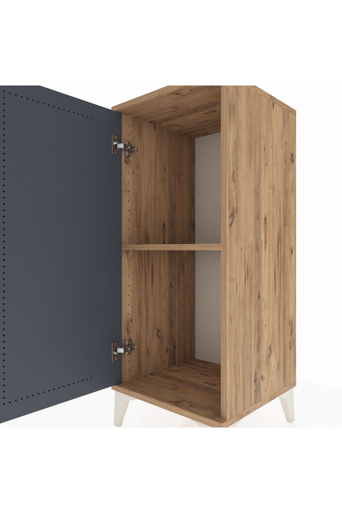 Hyperion Komodin Tek Raflı Tek Kapaklı 44x44x106 Çam-Antrasit