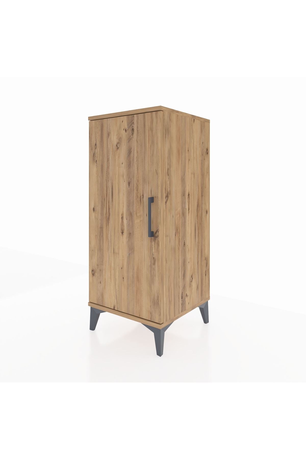 Hyperion Komodin Tek Raflı Tek Kapaklı 44x44x106 Çam-Çam